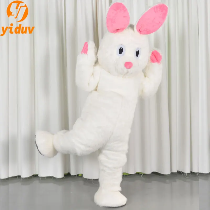 

Плюшевый милый Пасхальный белый кролик для взрослых, животное, талисман, маскарадный костюм, комбинезон, пасхальное событие, Искусственный Кролик, милая пушистая ткань