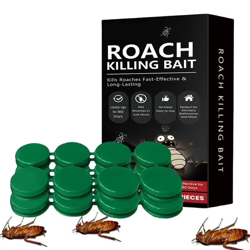 

16 шт., репеллент для тараканов, стойкий эффект, приманка для борьбы с тараканами, кухонные ловушки для уничтожения тараканов для использования в помещении и на открытом воздухе