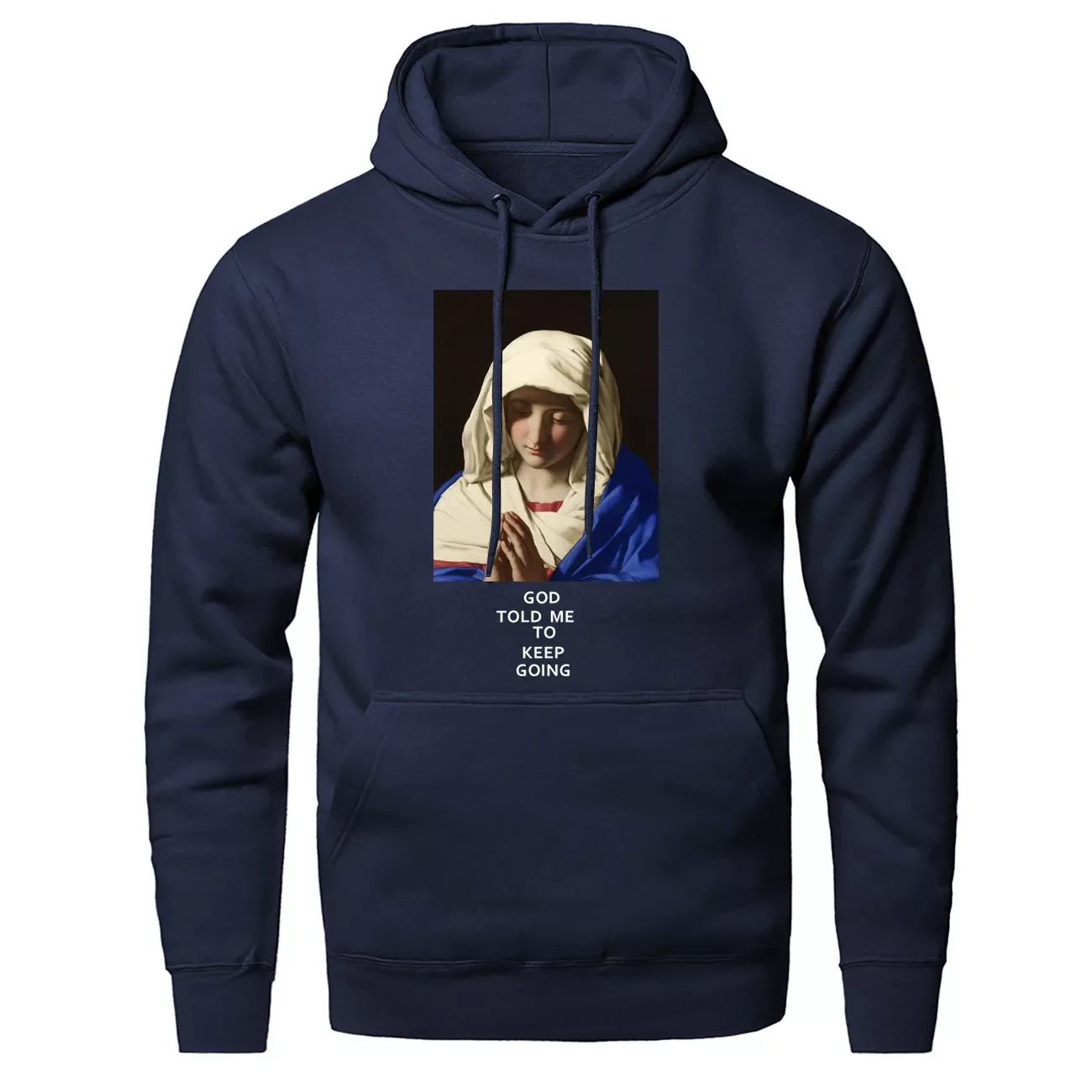 

Funny Man hooded Hoodies Virgin Mary Vintage Print Hip Hop Good Quality Fashion Sweatshirt 2020 New spring Autumn Warm Clothing