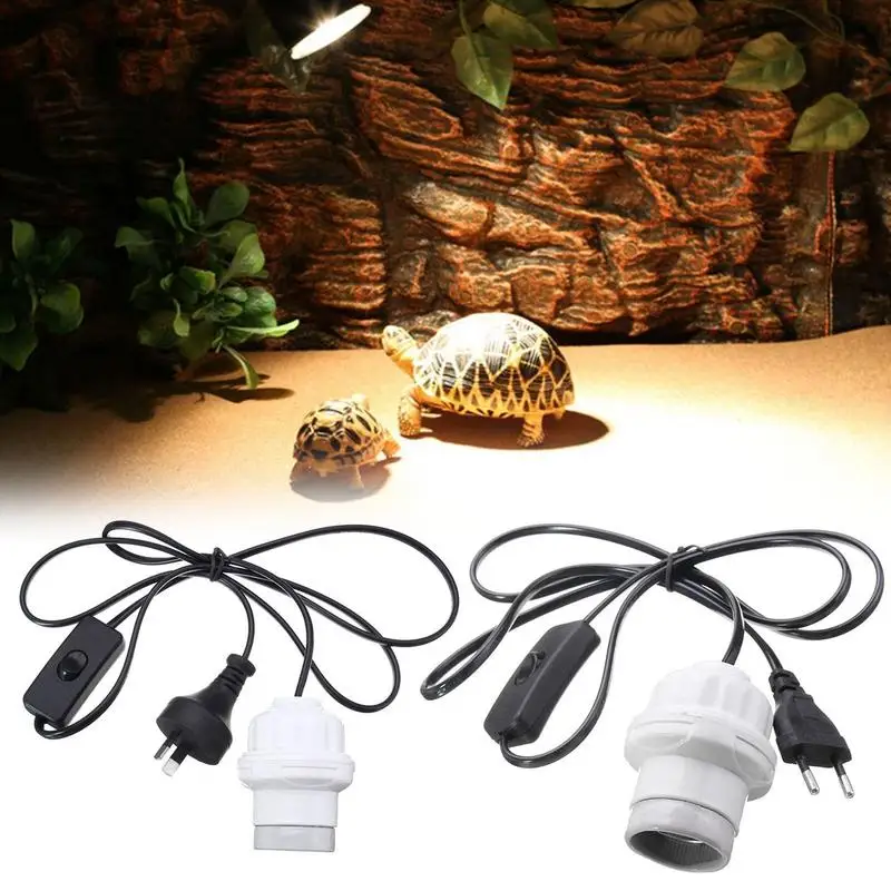 

Tortoise Heat Lamp Holder Ceramic Reptile Lamp Bulb With Anti-hot Cage UVB Light Holder Ceramic Heat Light Day Light For