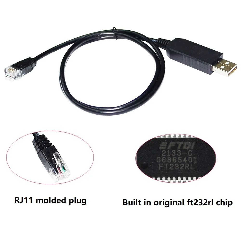 Чип FTDI FT232RL USB RS232 в RJ11 RJ12 6P4C адаптер консоль последовательной связи кабель для