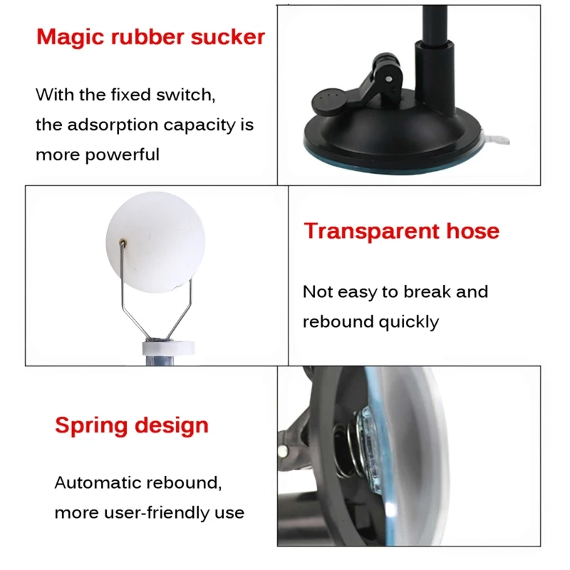 

Y1UC Pingpong Ball Table Tennis Trainer with Suction Cup Professional Table Tennis Training Robot Rapid Rebound Portable