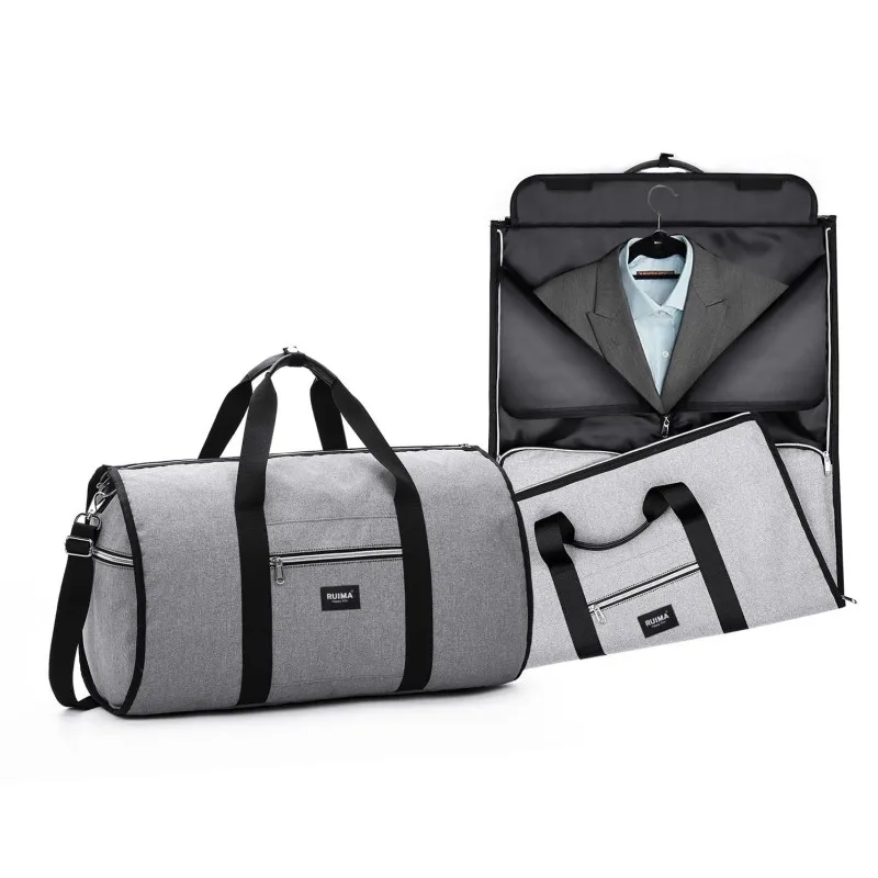 Brand Waterproof Travel Bag Men's Clothing Bag Business Travel Shoulder Bag 2-in-1 Multi-function Large Luggage Handbag Casual H