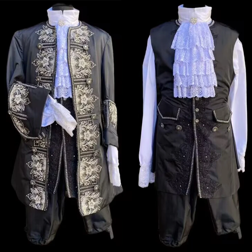 

17th 18th Century Men's Rococo Marie Antoinette Costume Ball Gown Louis Χ Ⅵ Era Court Aristocratic Men's Luxurious Uniform Suit