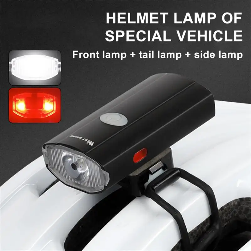 2 In 1 Bike Headlight Taillight 2000mAh USB Rechargeable Waterproof Bike Front Rear Light Helmet Lamp Cycling Warning Light