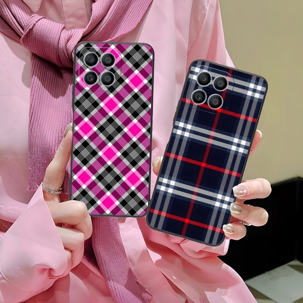 Чехол для мобильного телефона с решетчатой текстурой Huawei Honor 90 80 70 60 50 30 20 10 9 8 7 Pro S