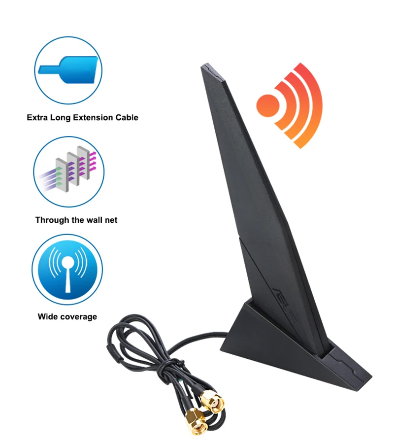 Ceny Oryginalny ASUS Wifi 2T2R Antena Tri-band 2.4G 5G 6G Wzmacniacz Dla ROG Z390 Z490 X570 B460 B360 PC Płyta Główna Router Karta Sieciowa