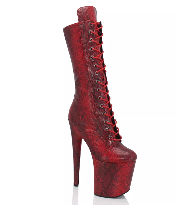 Новинка современные ботинки на высоком каблуке 20 см со змеиным узором модные в