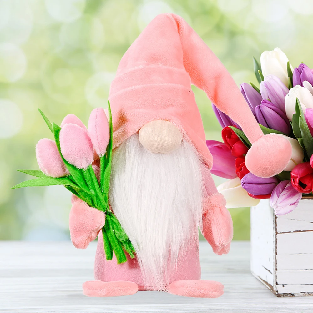 

Tulip Rudolph Doll Toy Gnome Doll Mother's Day Christmas Valentine's Day Gift Tabletop Figurine Ornament Faceless Doll Home