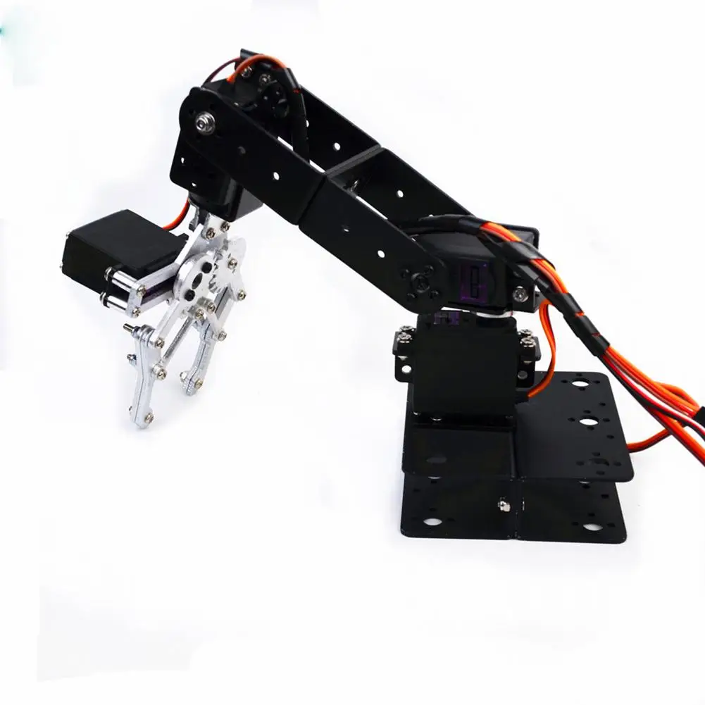 

Wear-resistant Aluminum Alloy 4-dof Mechanical Arm Manipulator Claw Diy Robot Scientific Learning Accessories With Steering Gear