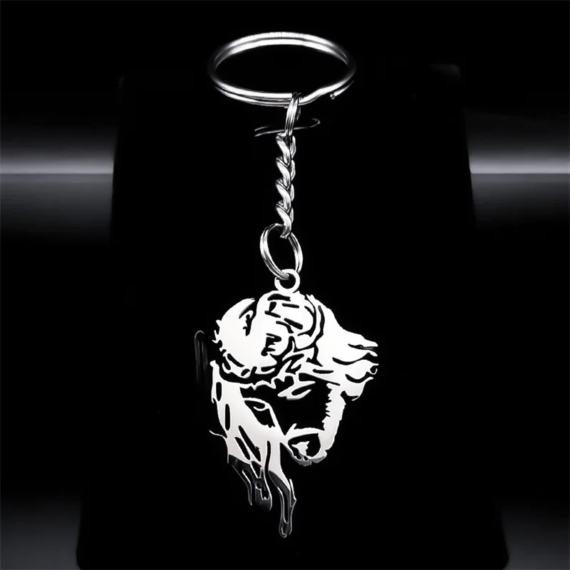 

Jesus Christ Crown of Thorns Key Chain for Women Men Crucifix Religious Stainless Steel Metal Keyring Jewelry Gift K3616SRS08