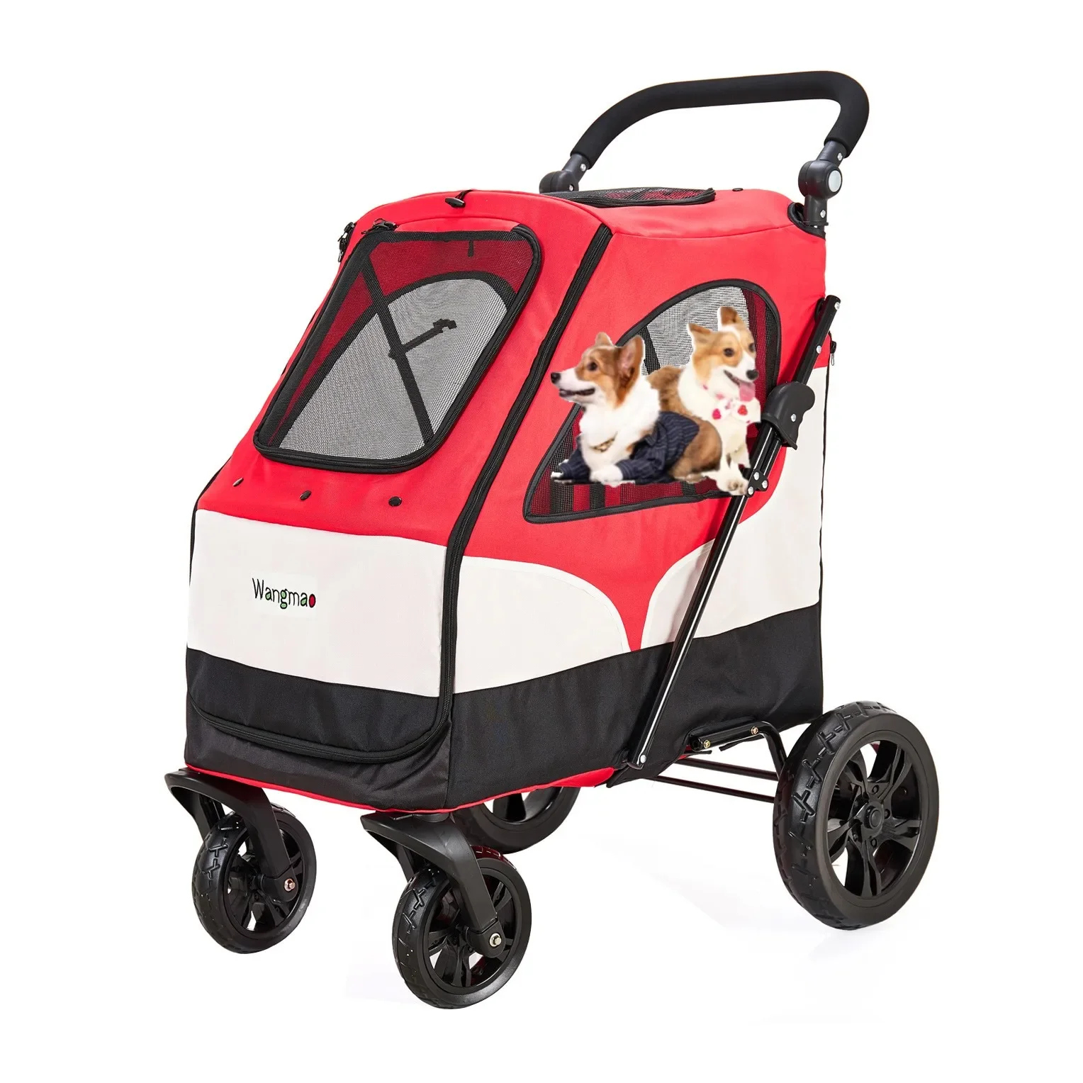 Четырехколесная тележка для домашних животных кошек собак хранения складная