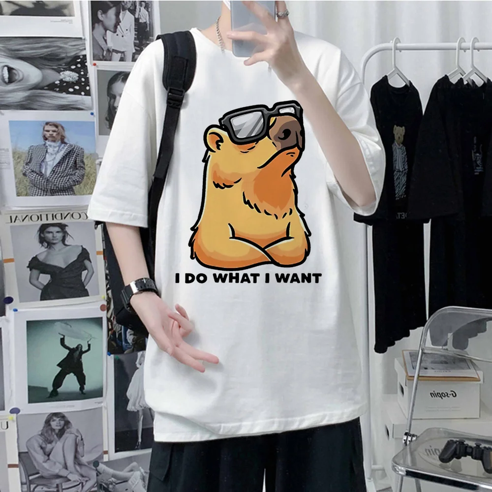 

Капибара капибара мужские футболки с аниме летняя футболка Харадзюку Мужская забавная одежда