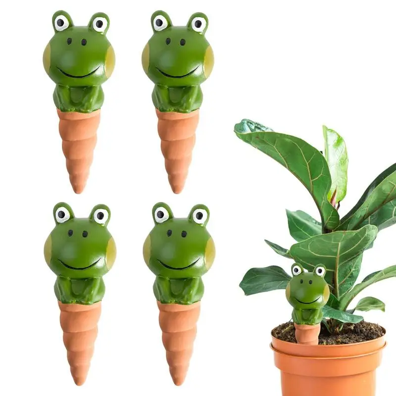

Clay Watering Spikes 4PCS Automatic Frog Shape Breathable Clay Waterer Green Waterer For Garden Yard Indoor & Outdoor Irrigation