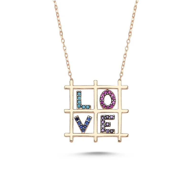 

Silver 925 Sterling Zircon Cubic Zirconia Love Necklace