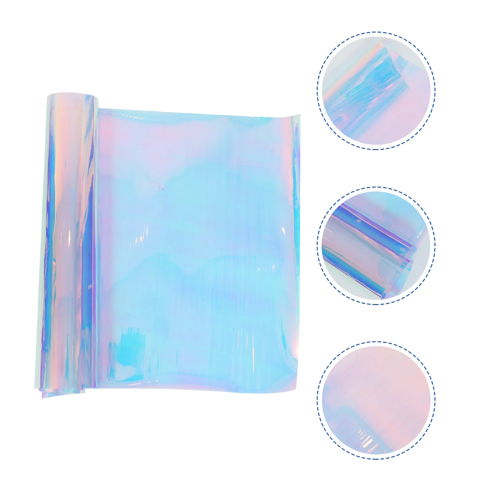

Fabric Iridescent Film Pvc Holographic Transparent Sheet Diy Bag Rainbow Coloredpaper Making Window Clothing Clear Materialcraft