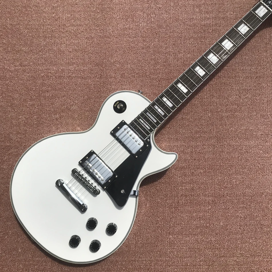 

LP Custom White Electric Guitar, Rosewood Fingerboard, Chrome Hardware, Free Shipping
