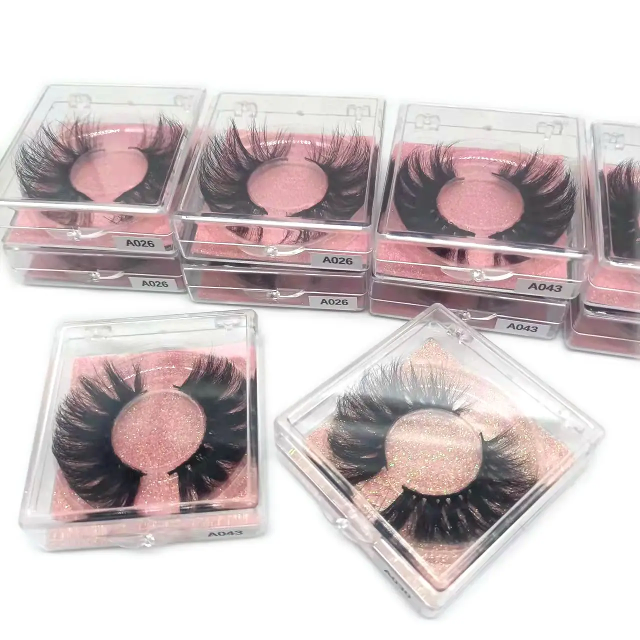 

Dalin Lash 25mm Mink Eyelashes Long Mink Eyelashes Big Dramatic Volume Eyelashes Strip Thick False Eyelashes extension