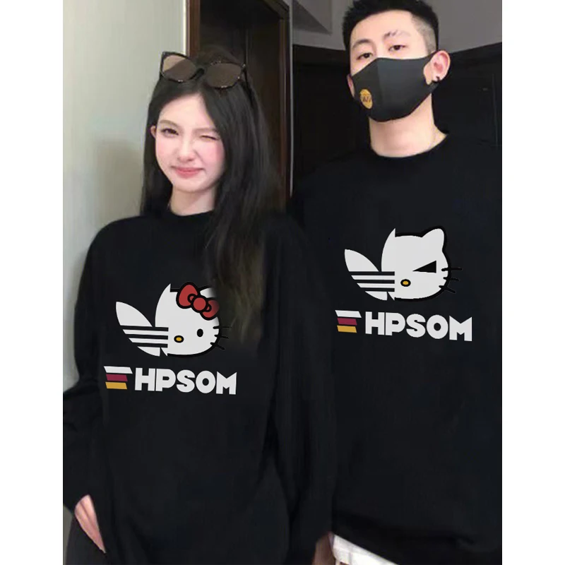 

Женский Свободный свитшот из чистого хлопка, с длинным рукавом