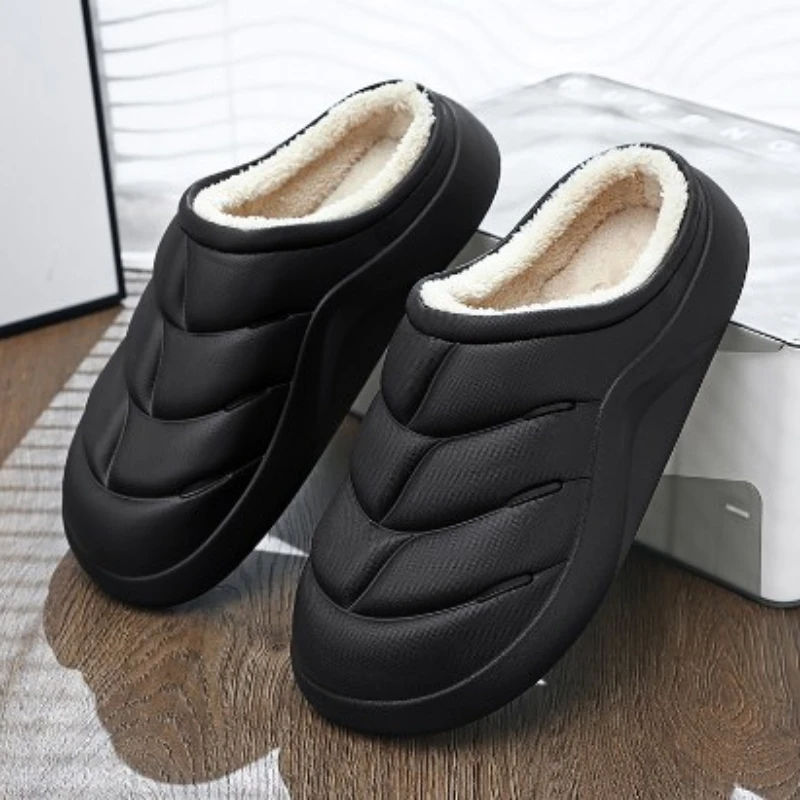 

Coslony Men Shoes Waterproof Warm Sneaker Slippers Winter Slippers Non-Slip Indoor Plush Home Footwear Outdoor Platform Shoes