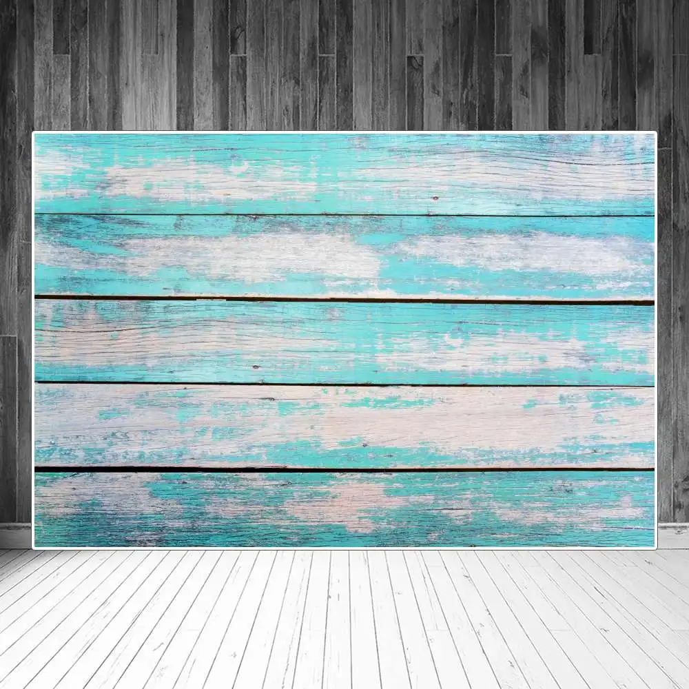 

Grunge Wooden Boards Backdrops Photography Decoration Fade Lake Blue Planks Wall Floor Custom Photozone Photo Backgrounds Props
