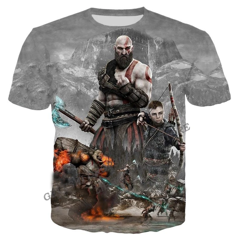 

Men's T shirt God Of War 3d Print T-shirt Men Fashion T-shirts Kids Hip Hop Tees Tops Boys Tee Anime Game Tshirt Girls Top Women