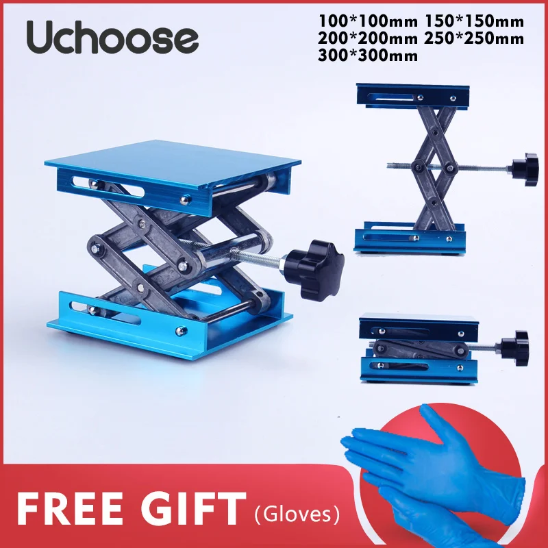 

UCHOOSE Aluminum Alloy Lifting Table 100*100 150*150 200*200 Stainless Steel Jack Laboratory Lifting Bracket Carpentry Machinery