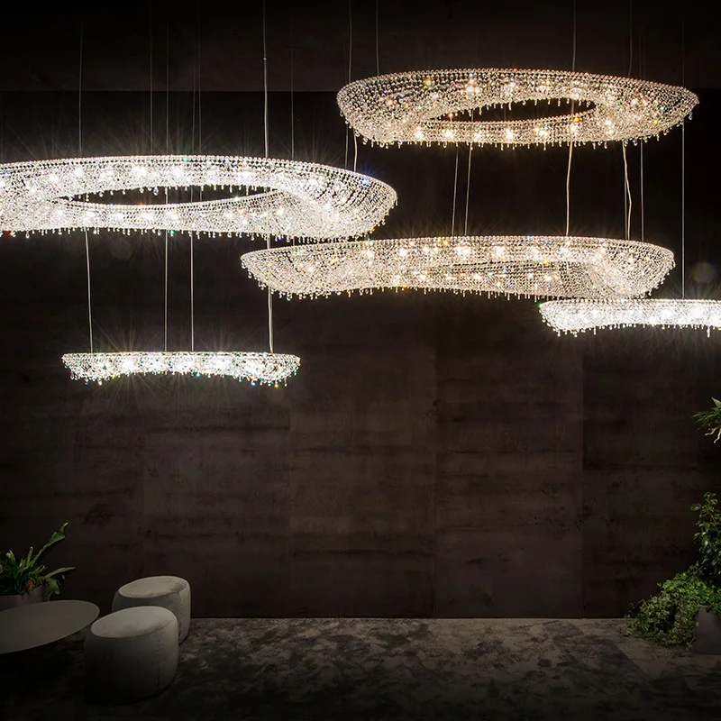 Современная хрустальная светодиодная люстра подвесной светильник для гостиной