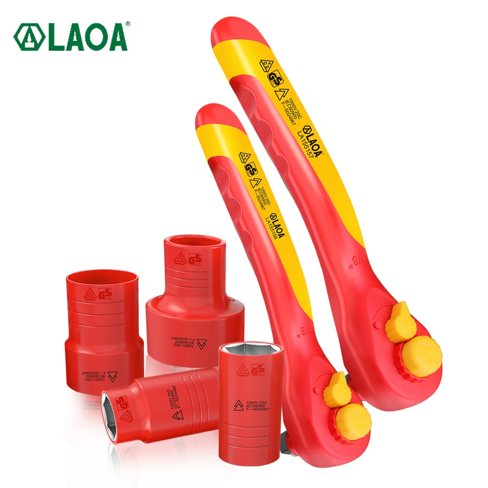 

LAOA Insulated Socket Wrench Car Repair Withstand Voltage 1000V Auto Repair Tool VDE High Insulation Socket Wrench