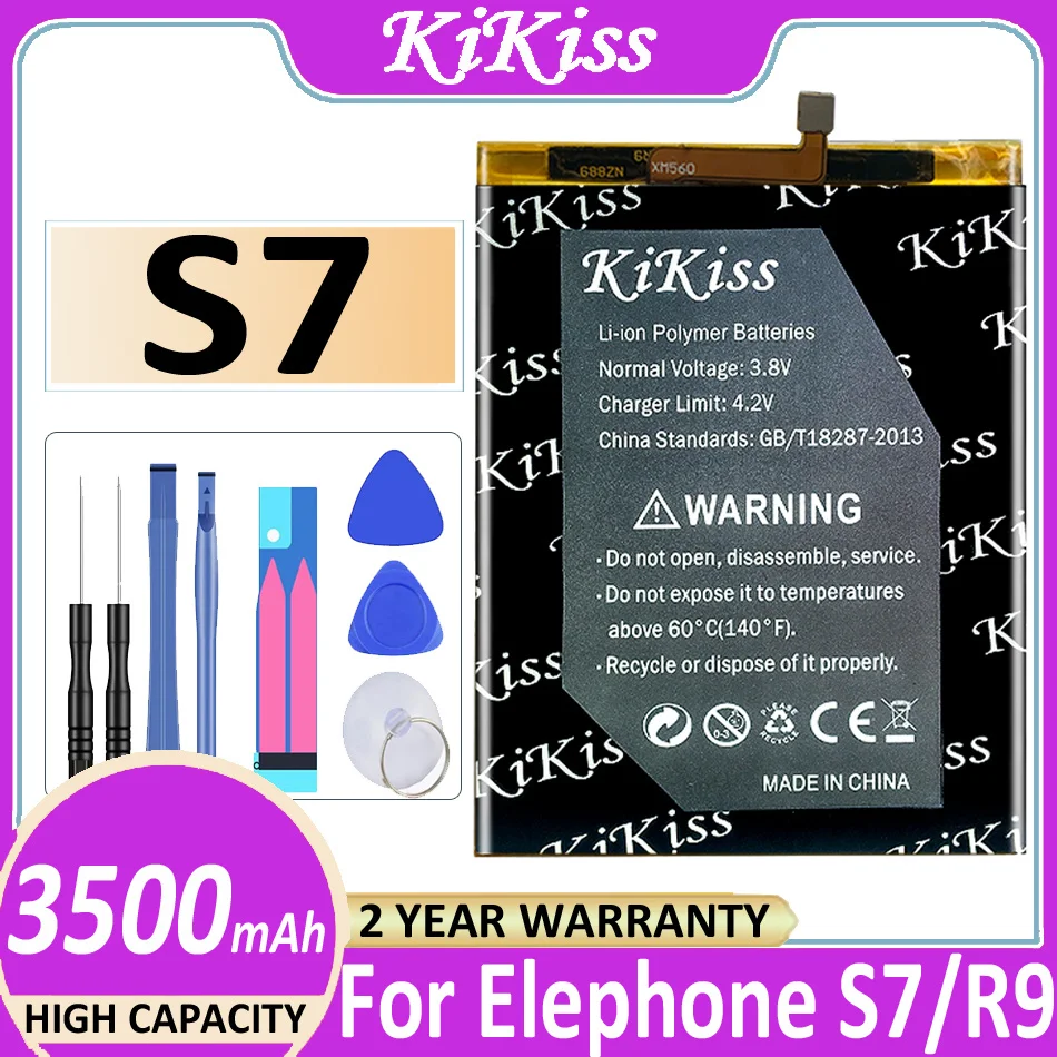 

S 7 3500mah Battery For Elephone S7 S 7 MT6797 Helio X20 Deca Bateria + Free Tools