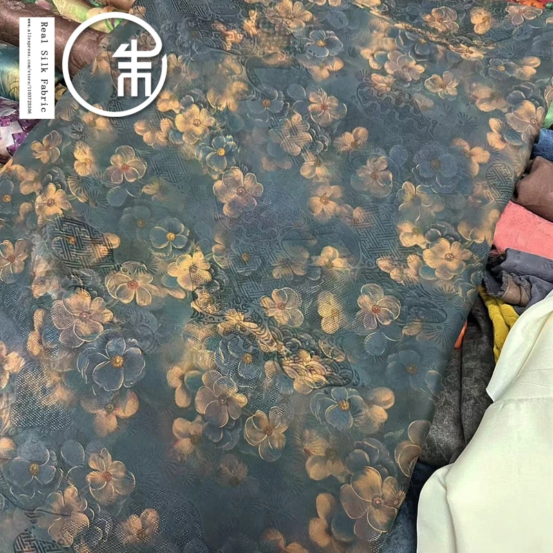 Высокое качество синий фон цветочный настоящий шелк геймпад 100% натуральный