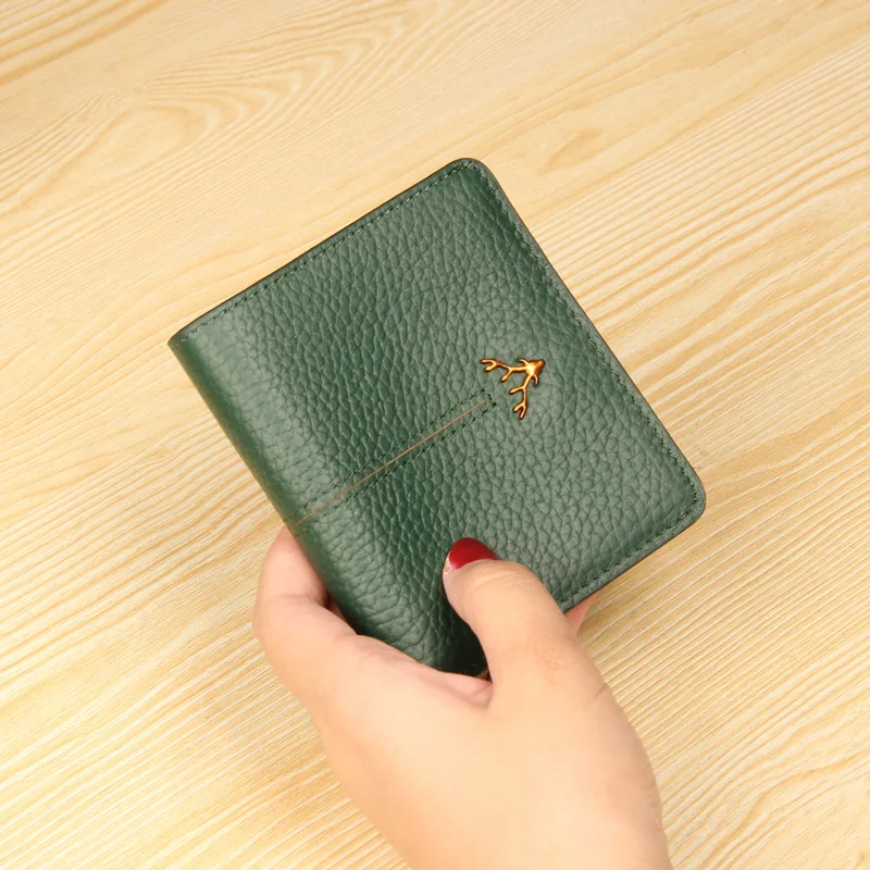 5 Colors 100% Genuine Leather Wallets Women's Short Ultra Thin Mini Wallet 2022 Fashion Luxury Purse Hasp Design  Small Wallet