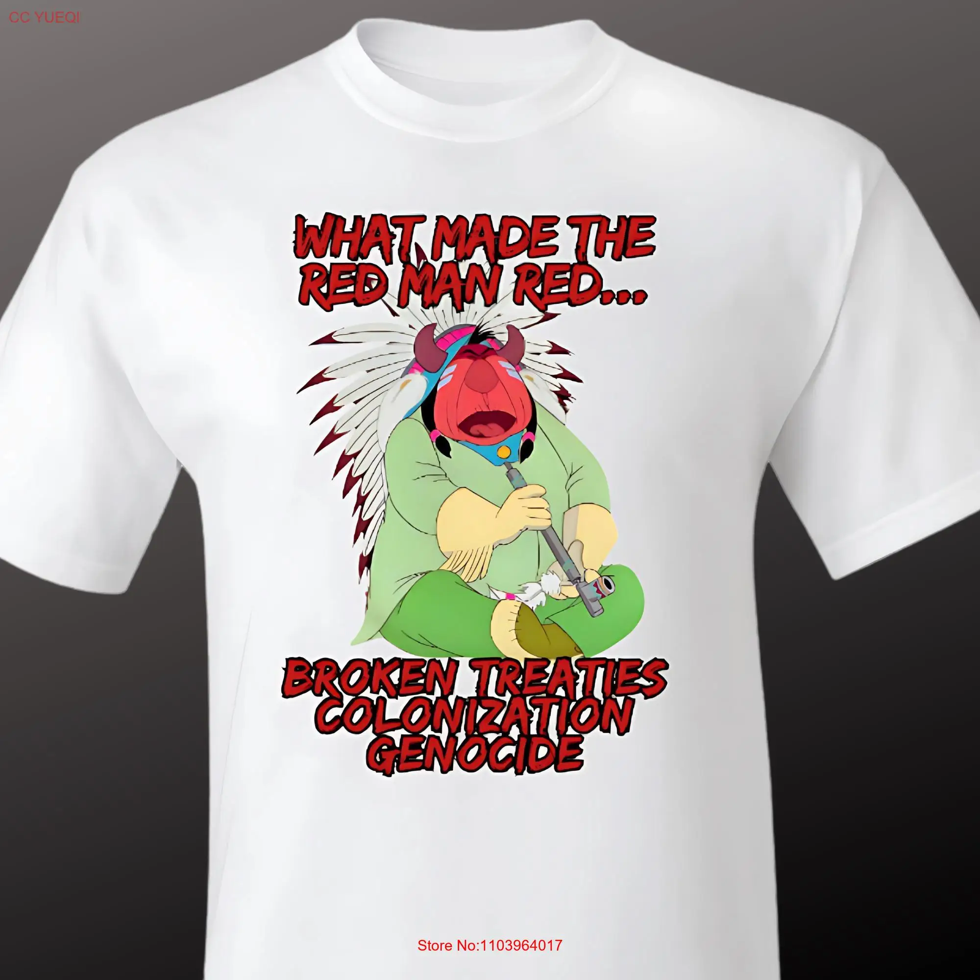What made the red man indigenous native comfortable t shirt from owned shops long or short sleeves