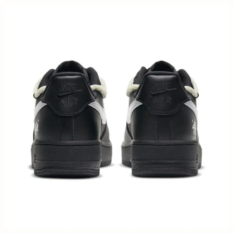 【Настроить】Nike Air Force 1 Обувь для скейтбординга Унисекс Низкие черные/белые