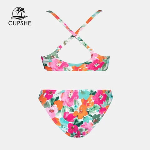 Cupshe Розовый бикини из спандекса