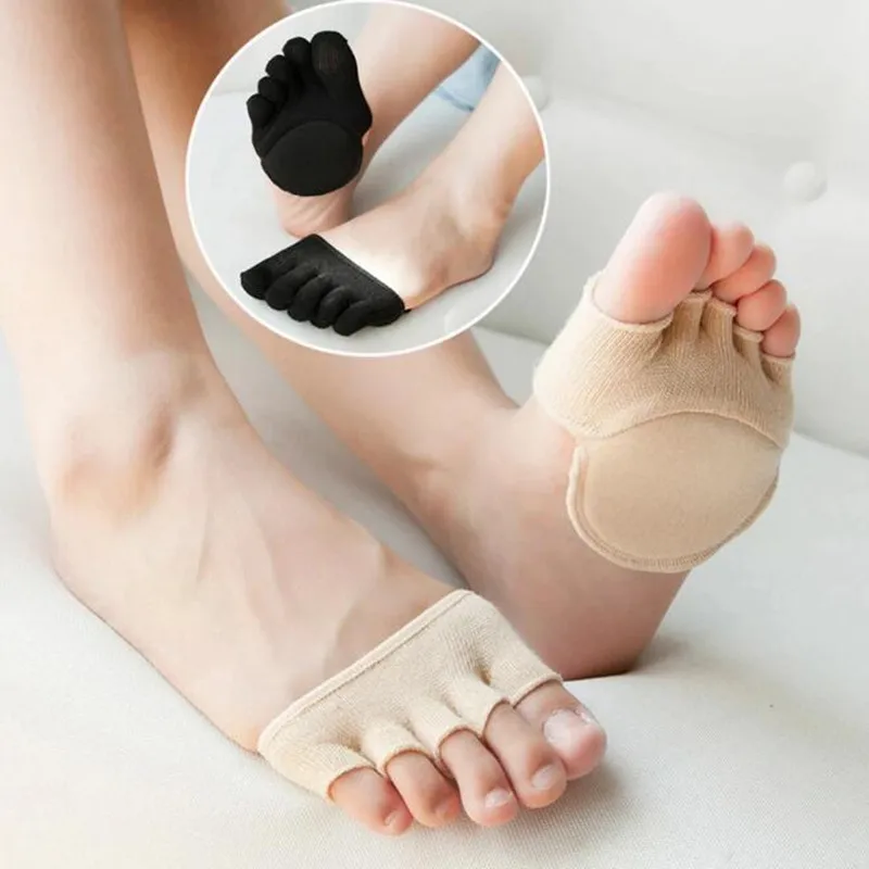 Five-finger Socks Women Socks Invisible Female Summer Cotton High-heeled Short Half Palm Shallow Port On-slip Open Toe Socks