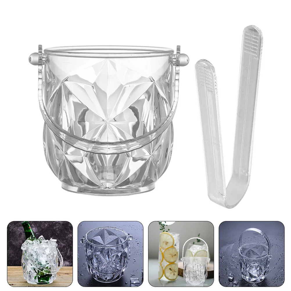 

Drinks Bucket Glass Terrarium Restaurant Ice Bucket Glass Container Portable Ice Bucket Fixture Ice Pail Ice Cocktail Bucket