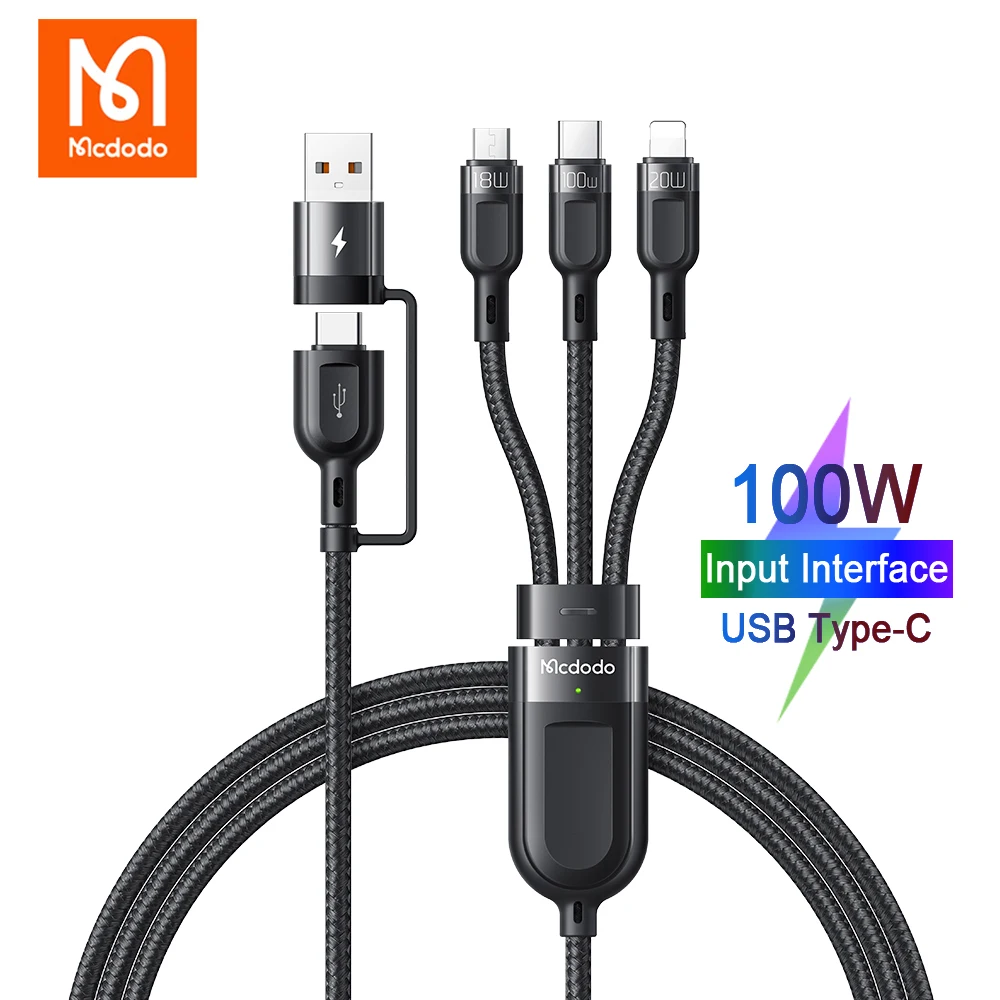 

Mcdodo 100W Type C Lightning 3 in 1 Data Cable For iPhone 14 13 12 11 Xr Xs Max Samsung Huawei Xiaomi Mobile Phone Charging Line