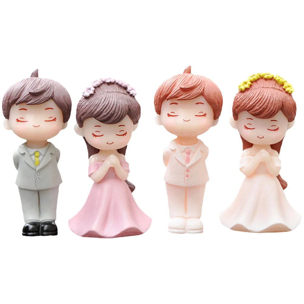 

Wedding Couple Cake Figurines Decor Topper Figurine Statues Gifts Fairy Romantic Gardens Figures Miniatures Table Her Tiny