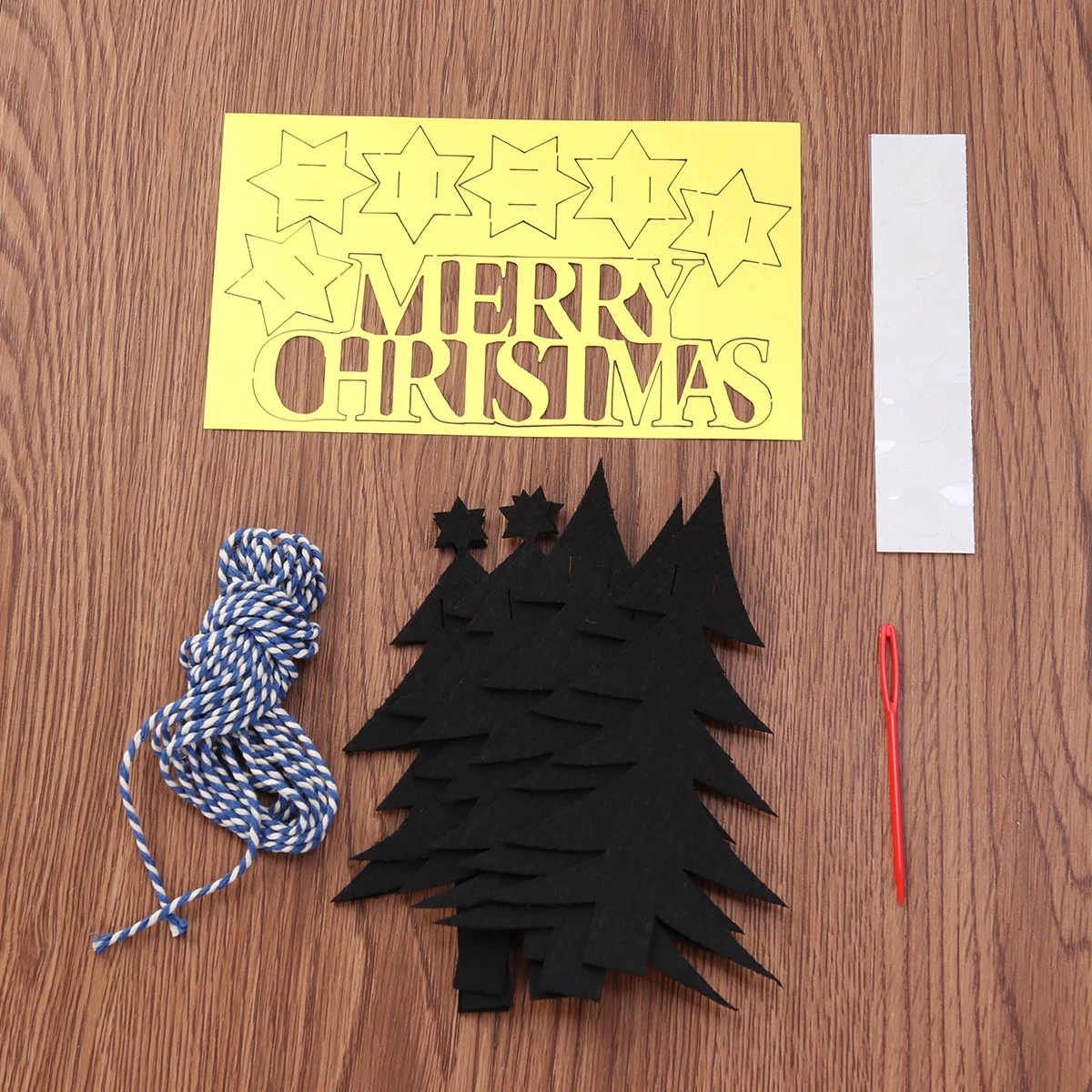 

3 Meters Fabric DIY Merry Christmas Letter Pine Trees Glitter Stars Hanging Decoration Garlands for Holiday Party Store