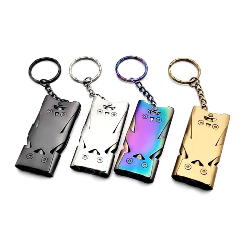 

Свисток для выживания на открытом воздухе для повседневного использования свисток с высоким децибелем тройной трубкой брелок из нержавеющей стали для чарлидинга экстренный многофункциональный инструмент