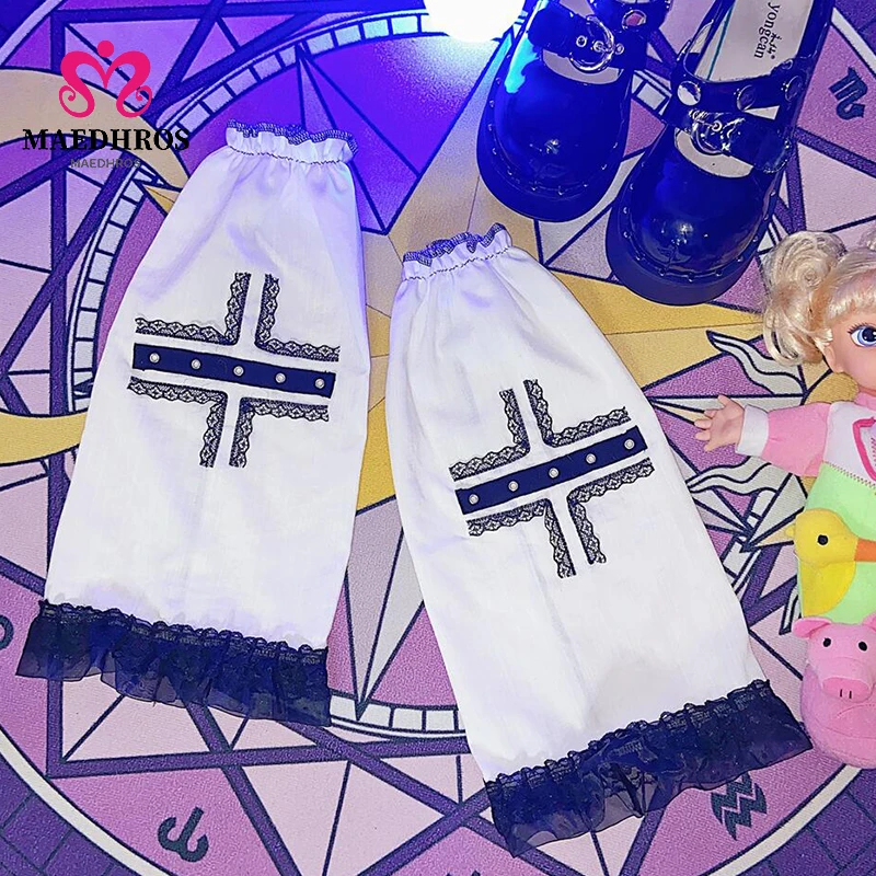 

Y2K Japanese Girls Leg Warmer JK Uniform Cross Leg Warmer Sweet Lace Ladies Warm Gothic Hip Hop Rock Stocking Set
