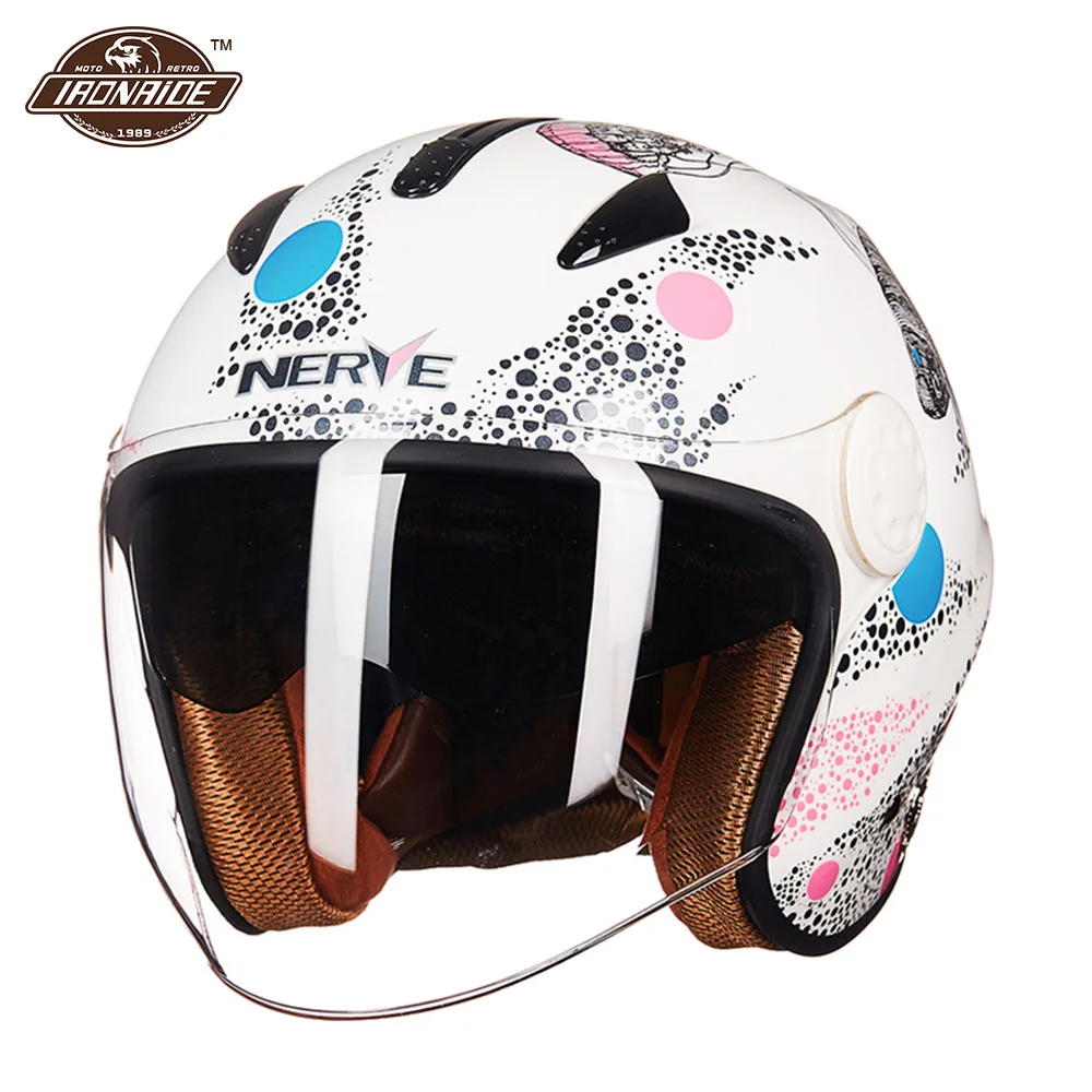 

NERVE Summer Breathable Motorcycle Helmet Half Helmet Double Lens Racing Helmet Women Men Impact Resistant Motorcycle Helmet