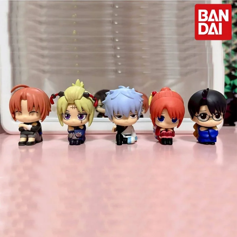 Фото Коллекционная фигурка Bandai Gintama Gashapon: Ёшивара Энджо в позе сидя и ожидания, Саката Гинтоки, Кагура, Камуи (для рабочего стола) №2