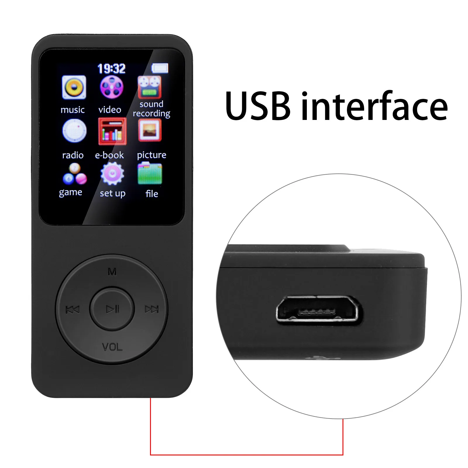 

Mini Walkman MP3 Player Bluetooth 5.0 Student Music MP3 MP4 Player Walkman Student Music Players Bluetooth-compatible E-book