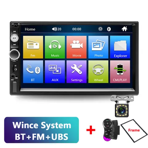 Автомагнитола AMPrime, мультимедийный MP5-плеер 7 дюймов с сенсорным экраном, для Volkswagen, Nissan, Hyundai, типоразмер 2 din