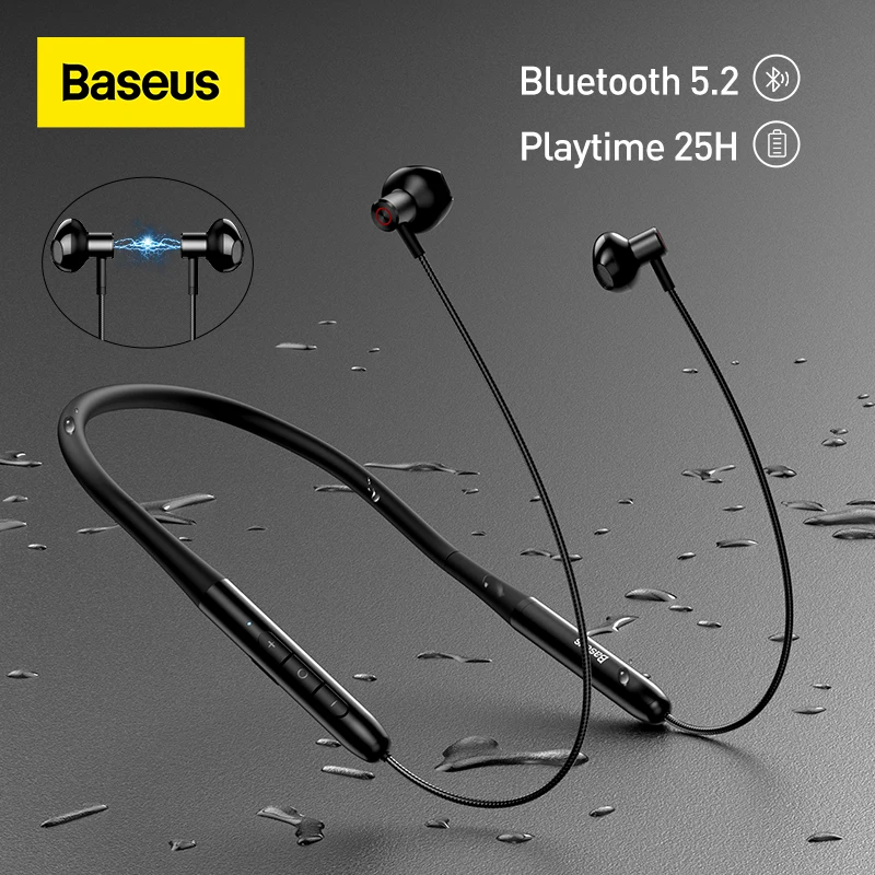 

Baseus Neckband Earphone Bluetooth 5.2 Magnetic Adsorption Wireless Headphone Hanging Neck In-Ear Hifi Music Game Sports Earbud