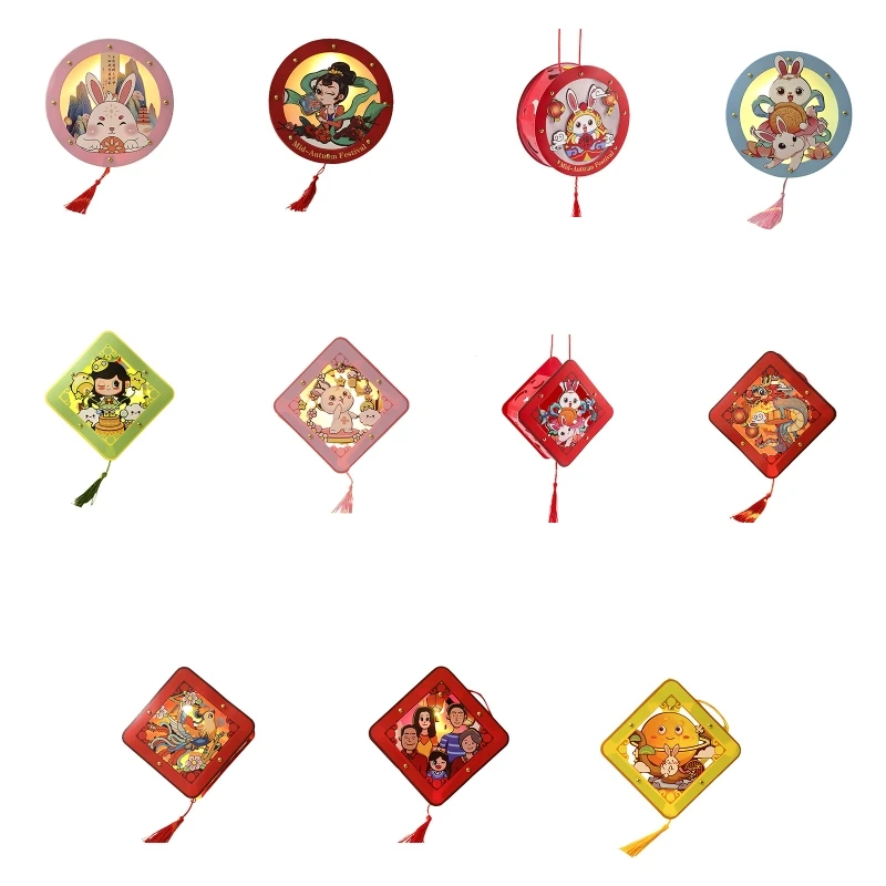 

Cute Diy Traditional Children Mid-autumn Festival Lantern Spring Festival Stereo Projection Paper Festival Lantern Tools 40JA