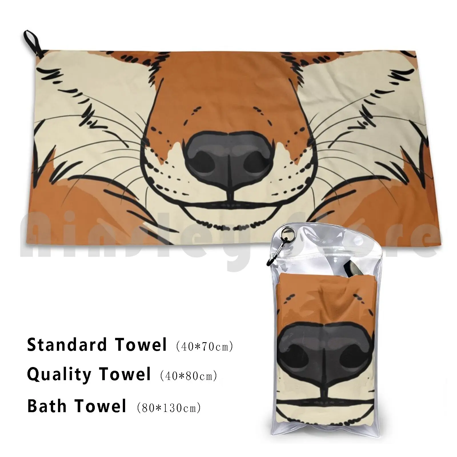 Bath Towel Fox Canine Red Redfox Darkicewolf Tribal Diw Ayde