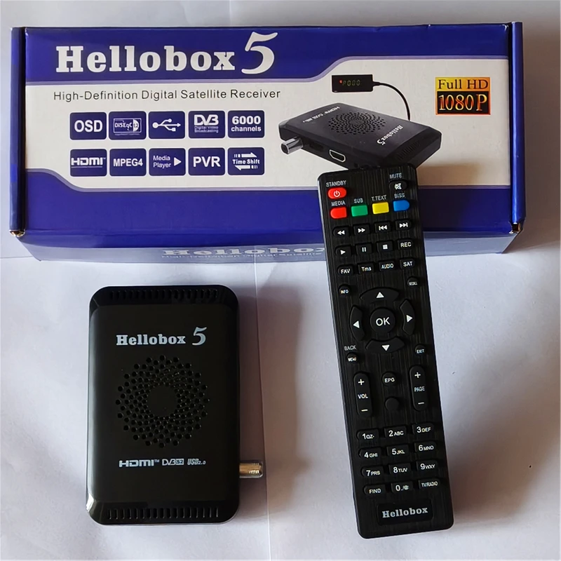 Фото Hellobox 5 DVB-S/S2 Приемник спутникового телевидения Поддержка модема 3G Cccam Newcam Mgcam Scam ТВ-приемник PVR MPEG4 OSD 1080P №3